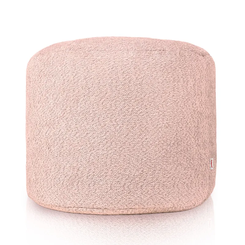 Pouf Runder Sitzhocker Zylinder - Teddy-Bouclé – Ansicht 2
