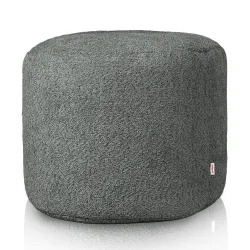 Pouf Runder Sitzhocker Zylinder - Teddy-Bouclé