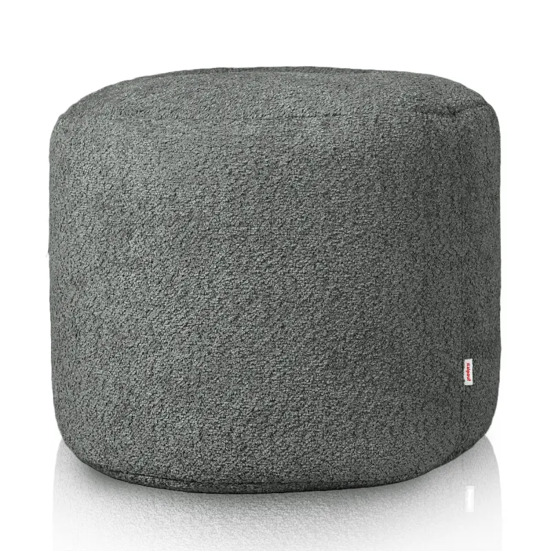 Pouf Runder Sitzhocker Zylinder - Teddy-Bouclé
