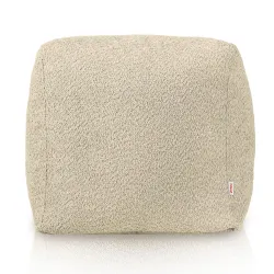 Beiger Sitzpouf in quadratischer Form für vielseitige Nutzung