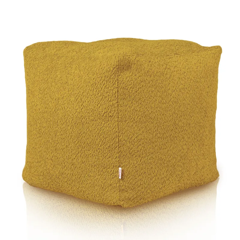 Pouf Sitzwürfel Quadratisch - Teddy-Bouclé