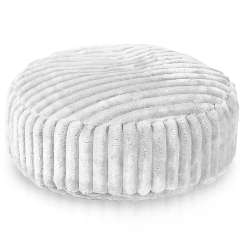 Runder Fußhocker - Breitcord Stripe
