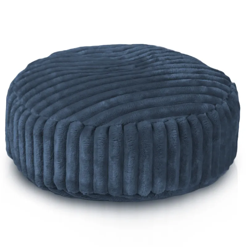Runder Fußhocker - Breitcord Stripe