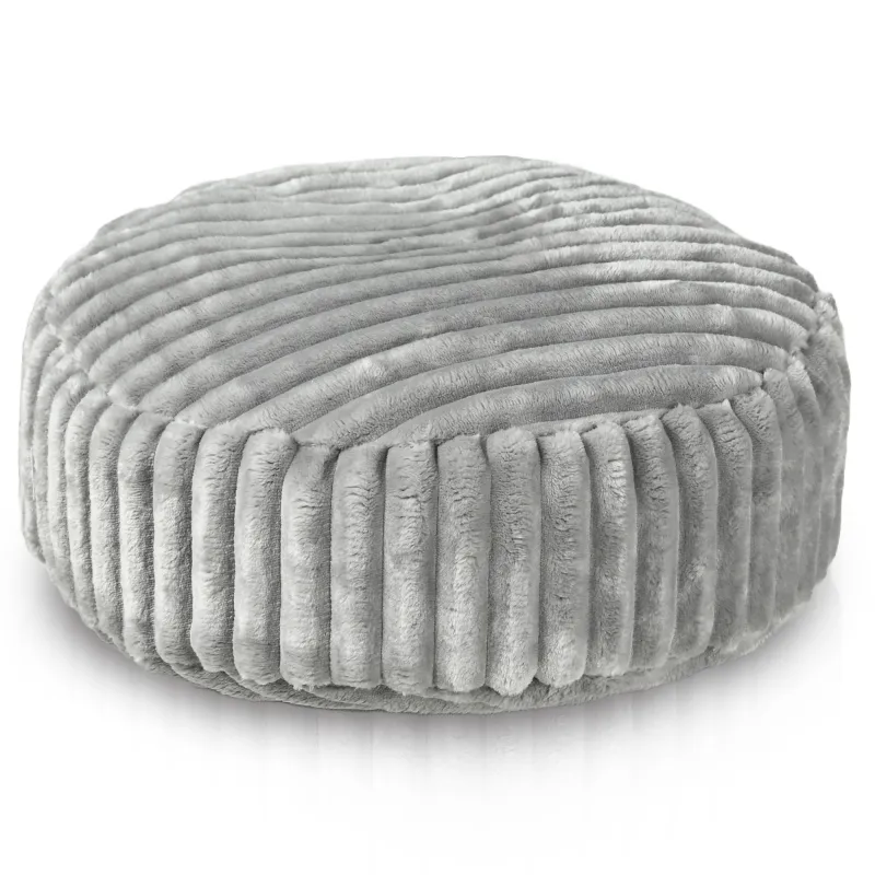 Runder Fußhocker - Breitcord Stripe