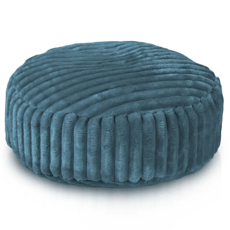 Runder Fußhocker - Breitcord Stripe
