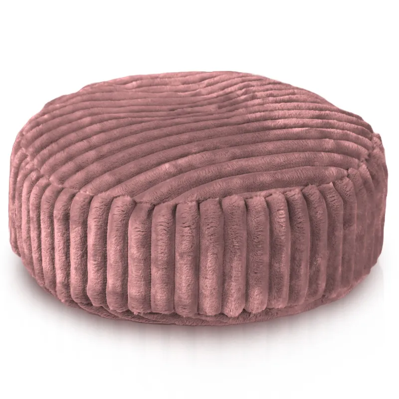 Runder Fußhocker - Breitcord Stripe