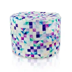 Pouf Runder Sitzhocker Zylinder - Premium Print-Stoff