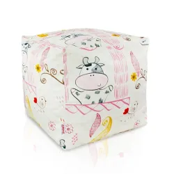 Pouf Sitzwürfel Quadratisch - Premium Print-Stoff