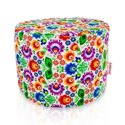 Pouf Runder Sitzhocker Zylinder - Premium Print-Stoff