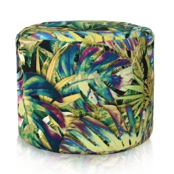 Pouf Runder Sitzhocker Zylinder - Premium Print-Stoff