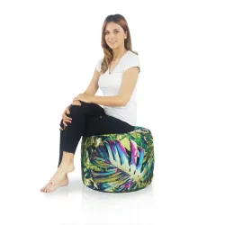 Pouf Runder Sitzhocker Zylinder - Premium Print-Stoff – Ansicht 7