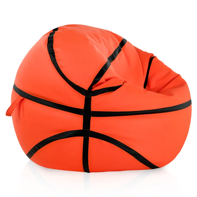 Oranger Sitzsack aus hochwertigem Kunstleder für Basketballfans