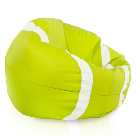 Sitzsack in Form eines Tennisballs, limettengrünes Kunstleder, perfekt für das Kinderzimmer