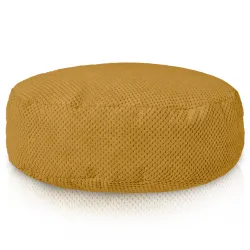 Runder Fußhocker - Struktur-Velours Dot