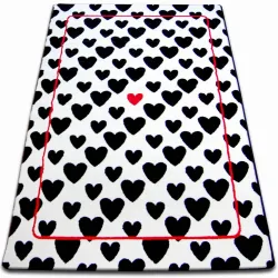 Teppich SKETCH - creme/schwarz - Herzen