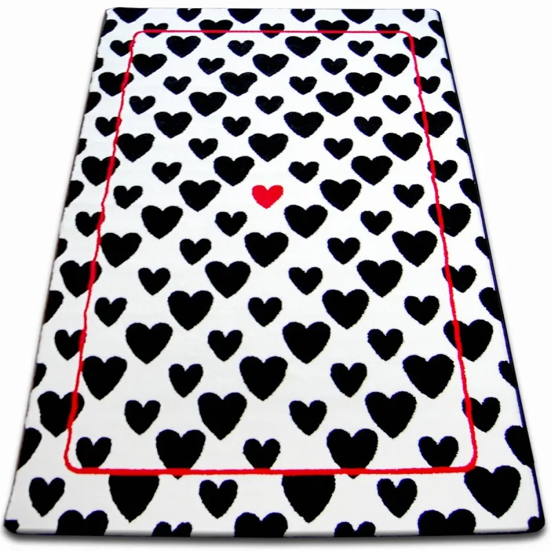 Teppich SKETCH - F755 creme/schwarz - Herzen