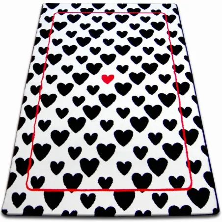 Teppich SKETCH - F755 creme/schwarz - Herzen