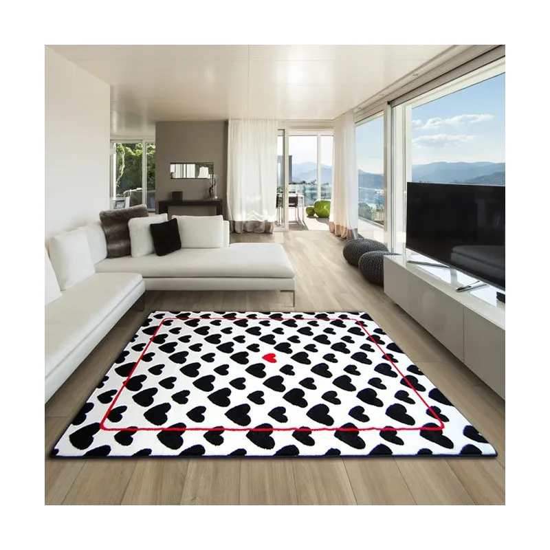 Teppich SKETCH - F755 creme/schwarz - Herzen