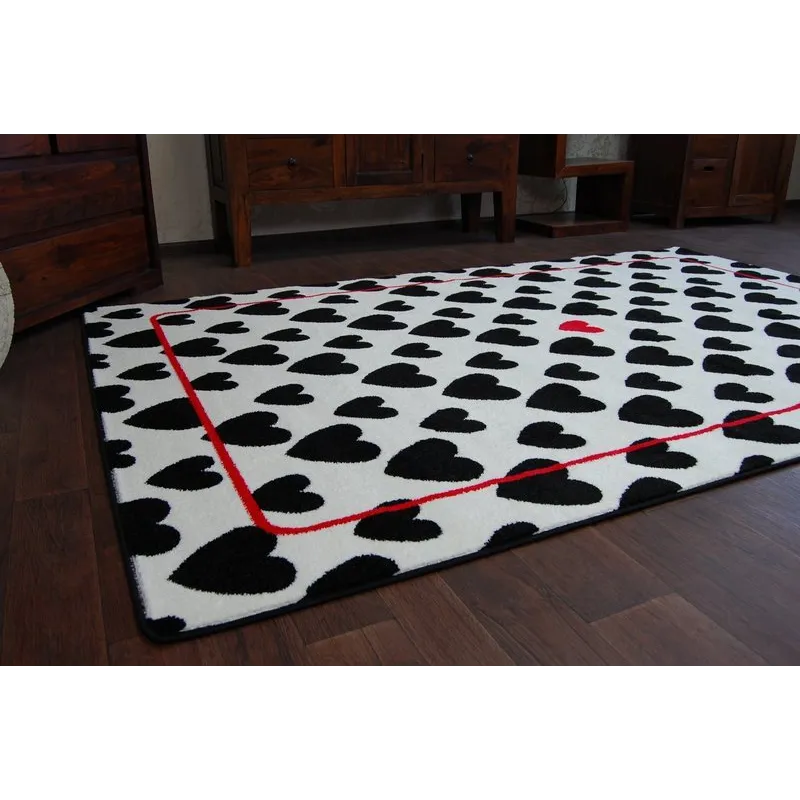 Teppich SKETCH - F755 creme/schwarz - Herzen