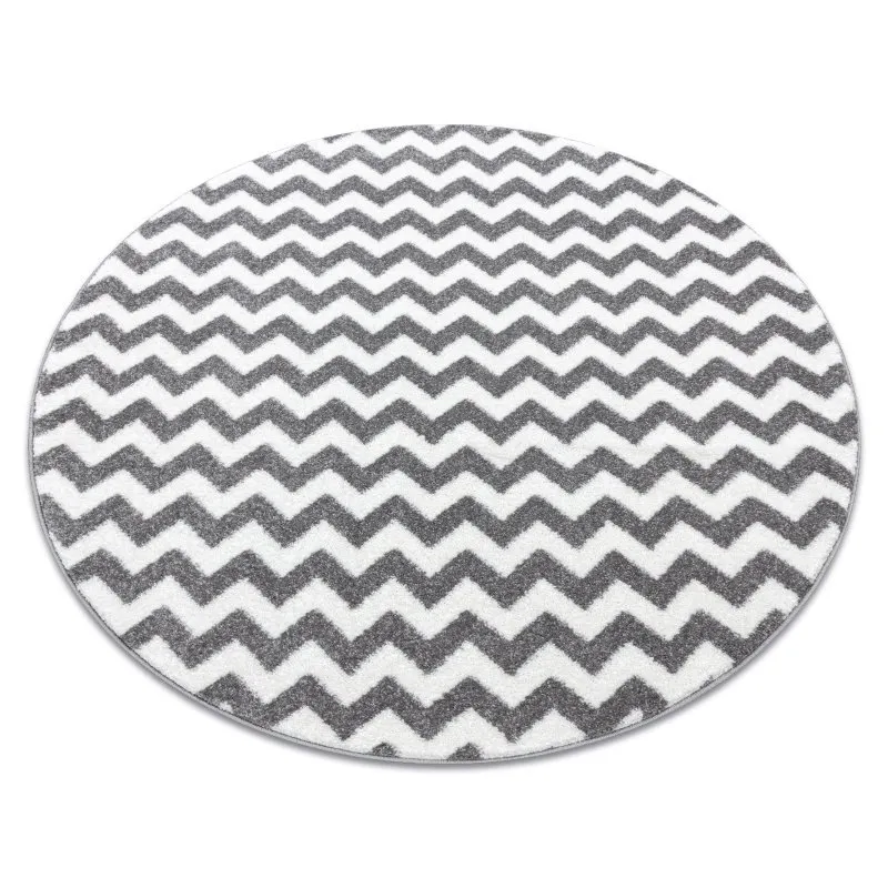 Teppich SKETCH ring - F561 grau/weiß - Zickzack