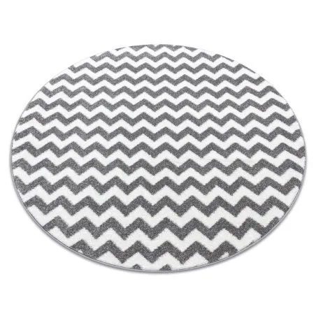 Teppich SKETCH ring - F561 grau/weiß - Zickzack