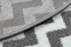 Teppich SKETCH ring - F561 grau/weiß - Zickzack