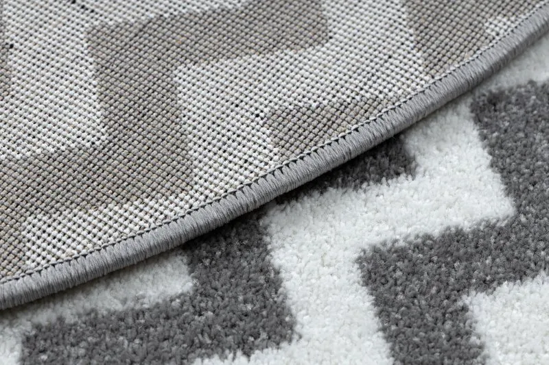 Teppich SKETCH ring - F561 grau/weiß - Zickzack
