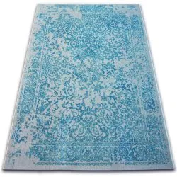 Teppich VINTAGE 22208/054 türkis / sahne klassische Rosette