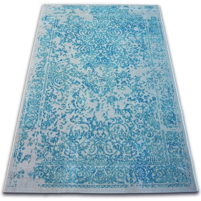 Teppich VINTAGE 22208/054 türkis / sahne klassische Rosette