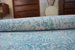Teppich VINTAGE 22208/054 türkis / sahne klassische Rosette