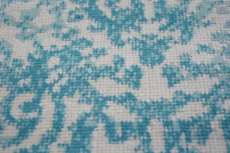 Teppich VINTAGE 22208/054 türkis / sahne klassische Rosette