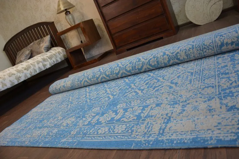 Teppich VINTAGE Blumen 22209/543 blau