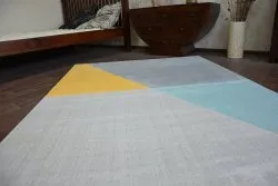 Teppich SCANDI 18487/572 - Trapez grau gold türkis