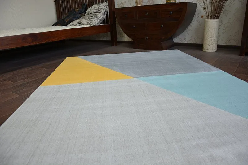Teppich SCANDI 18487/572 - Trapez grau gold türkis