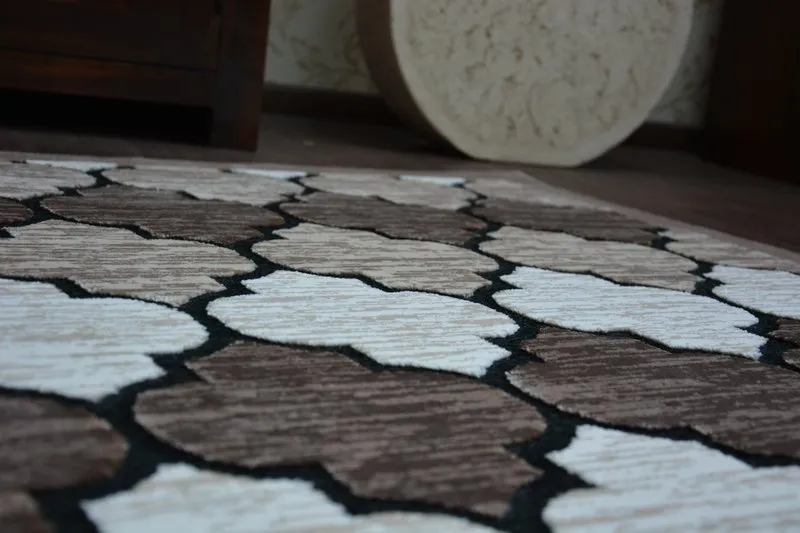 Teppich ACRYL YAZZ 3766 Dunkelbeige/Lachs Trellis