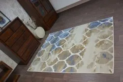 Teppich DROP JASMINE 761 Dunkelbeige/Hell blau
