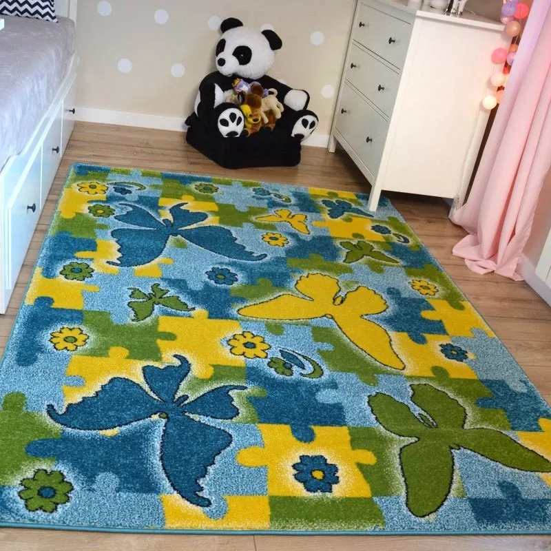 Teppich KIDS Schmetterling blau C429