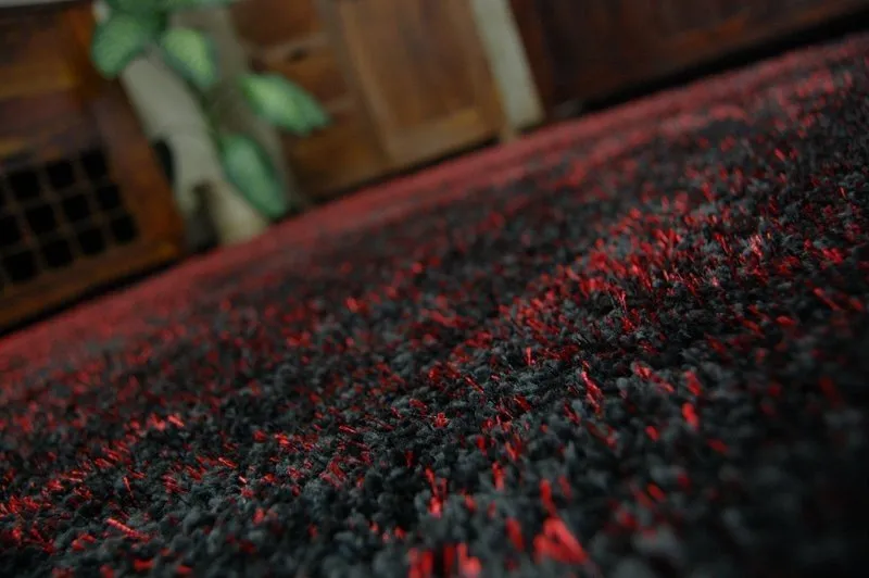 Teppich SHAGGY NARIN P901 schwarz und rot