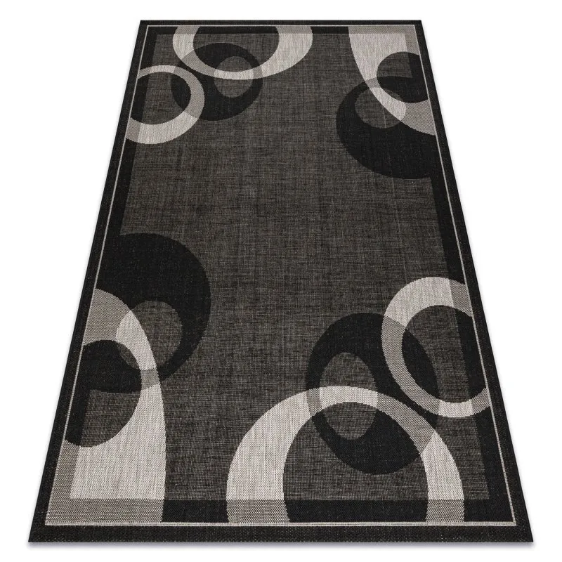 TEPPICH SISAL FLOORLUX 20078 black / silver