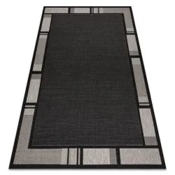 TEPPICH SISAL FLOORLUX schwarz / silber