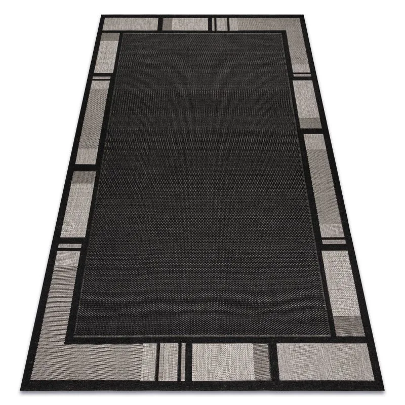 TEPPICH SISAL FLOORLUX 20195 schwarz / silber