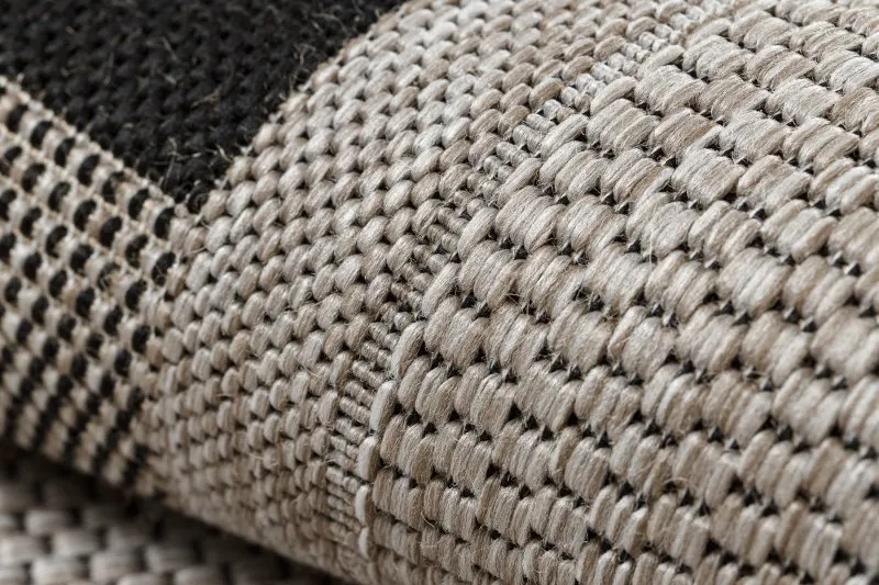 TEPPICH SISAL FLOORLUX 20195 silber / schwarz