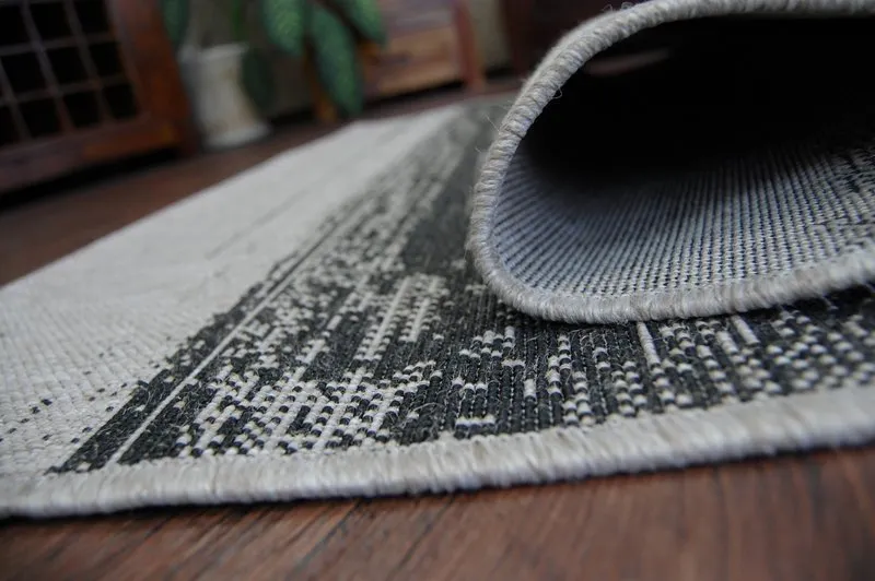 TEPPICH SISAL FLOORLUX 20240 silbern / schwarz