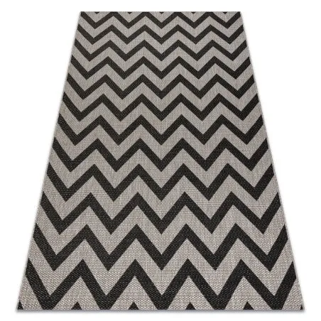 TEPPICH SISAL FLOORLUX 20340 silber / schwarz ZICKZACK