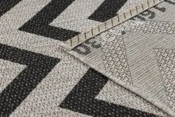 TEPPICH SISAL FLOORLUX 20340 silber / schwarz ZICKZACK
