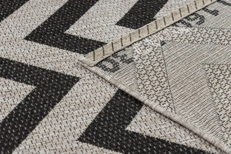 TEPPICH SISAL FLOORLUX 20340 silber / schwarz ZICKZACK
