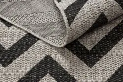 TEPPICH SISAL FLOORLUX 20340 silber / schwarz ZICKZACK