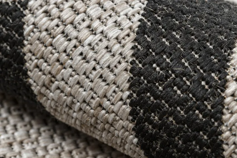 TEPPICH SISAL FLOORLUX 20340 silber / schwarz ZICKZACK
