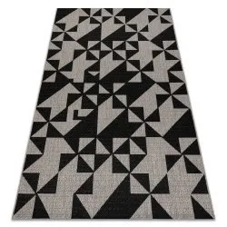 TEPPICH SISAL FLOORLUX 20489 silber / schwarz DREIECKE