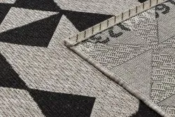 TEPPICH SISAL FLOORLUX 20489 silber / schwarz DREIECKE